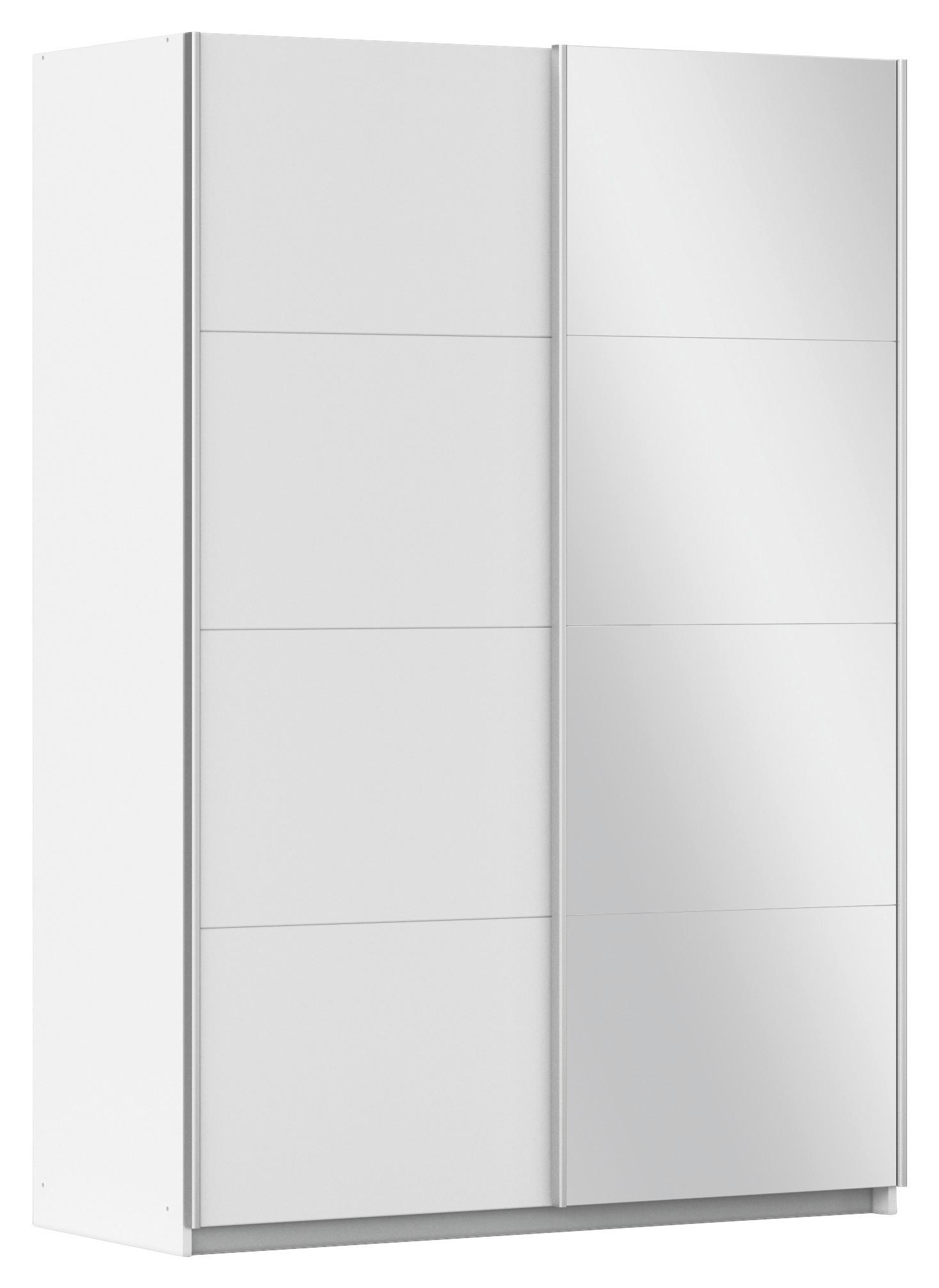 Schwebetürenschrank Subito - Silberfarben/Weiß, MODERN, Holzwerkstoff (136/197/61cm) - Rauch Möbel