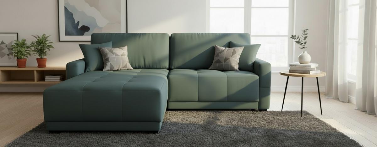 Ecksofa Mount Petrol S: 237x186 cm - Petrol, Design, Textil (237/186cm) - MID.YOU