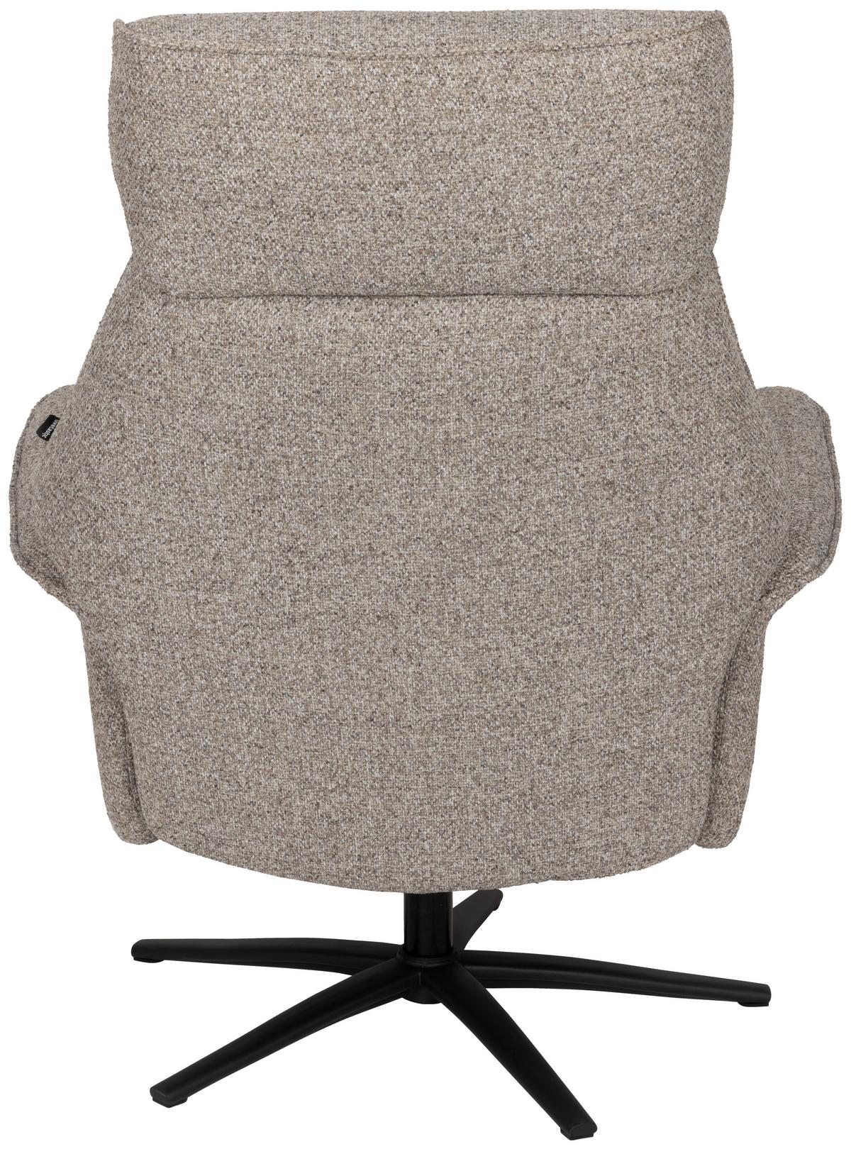 Relaxsesselset Mellow Taupe B: 77 cm - Taupe/Schwarz, Design, Holz/Textil (77/108/81cm) - Livetastic