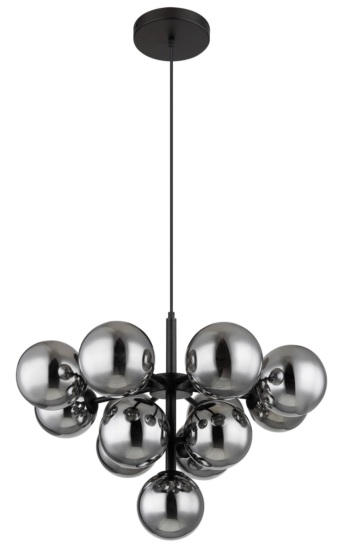 Függőlámpa 56143-13 - fekete, Design, Üveg/fém (56/120cm) - Globo