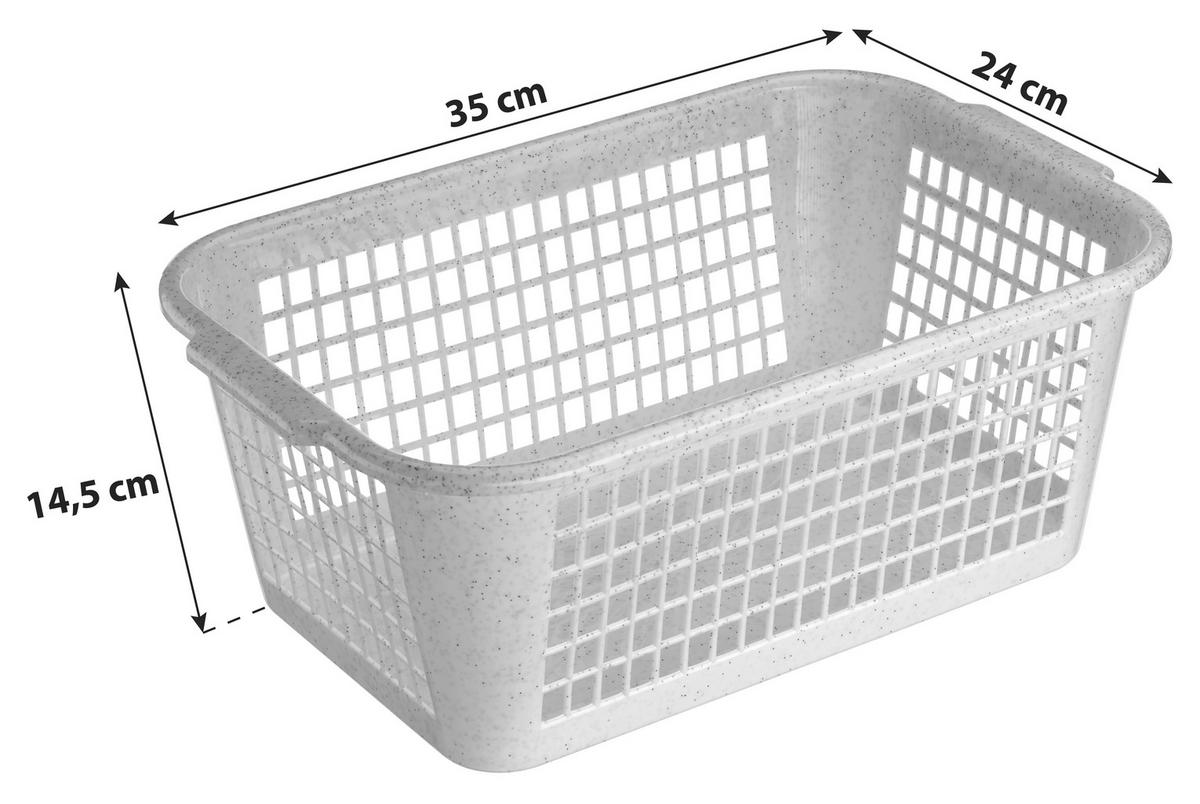 Aufbewahrungskorb 35x24 cm Kunststoff Versch. Farben - Blau/Weiß, KONVENTIONELL, Kunststoff (35/24/14,5cm)