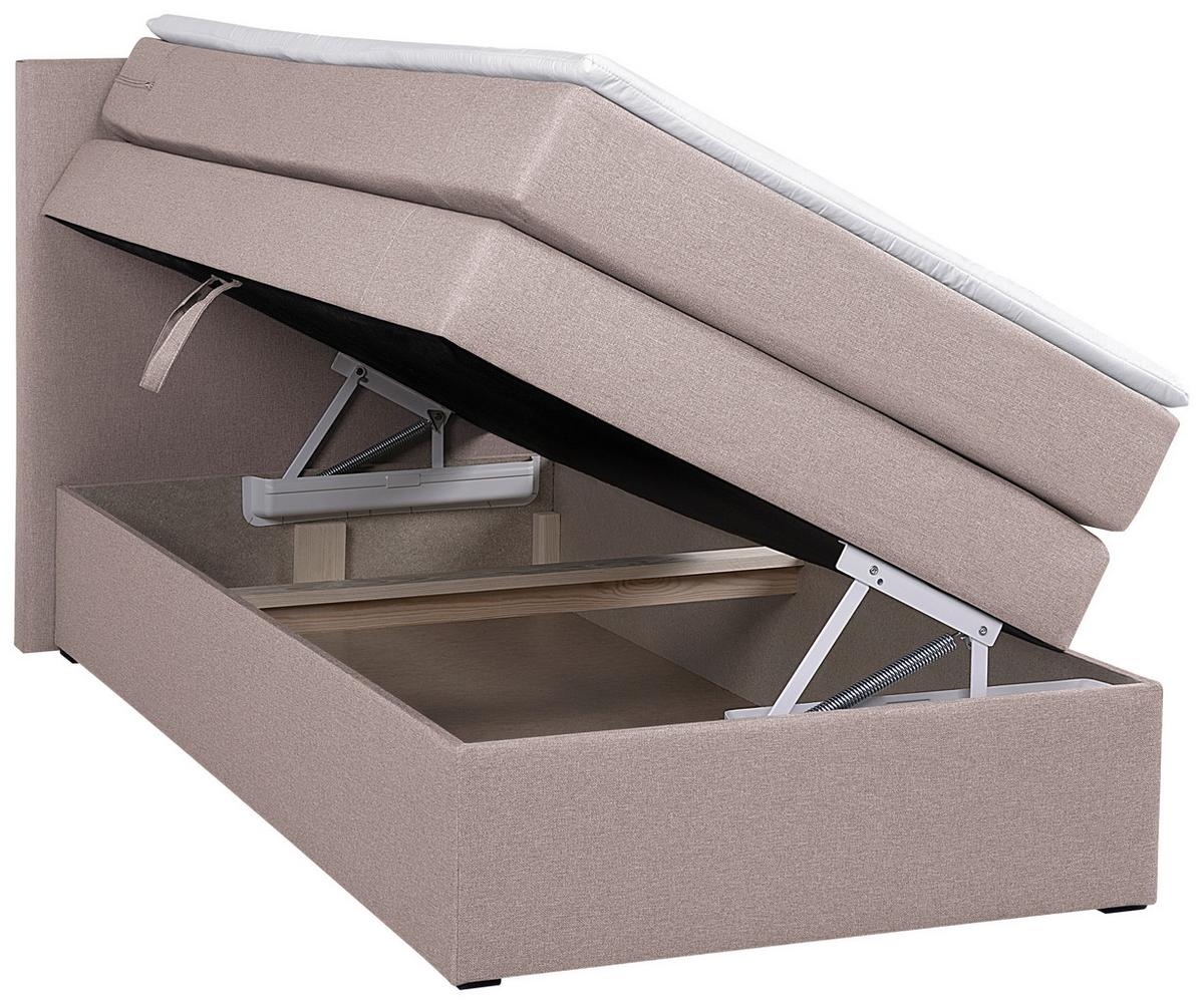 Boxspringbett Mit Bettkasten Siam Twist 90x200 Cm Rosa - Schwarz/Rosa, Basics, Holzwerkstoff/Textil (90/200cm)