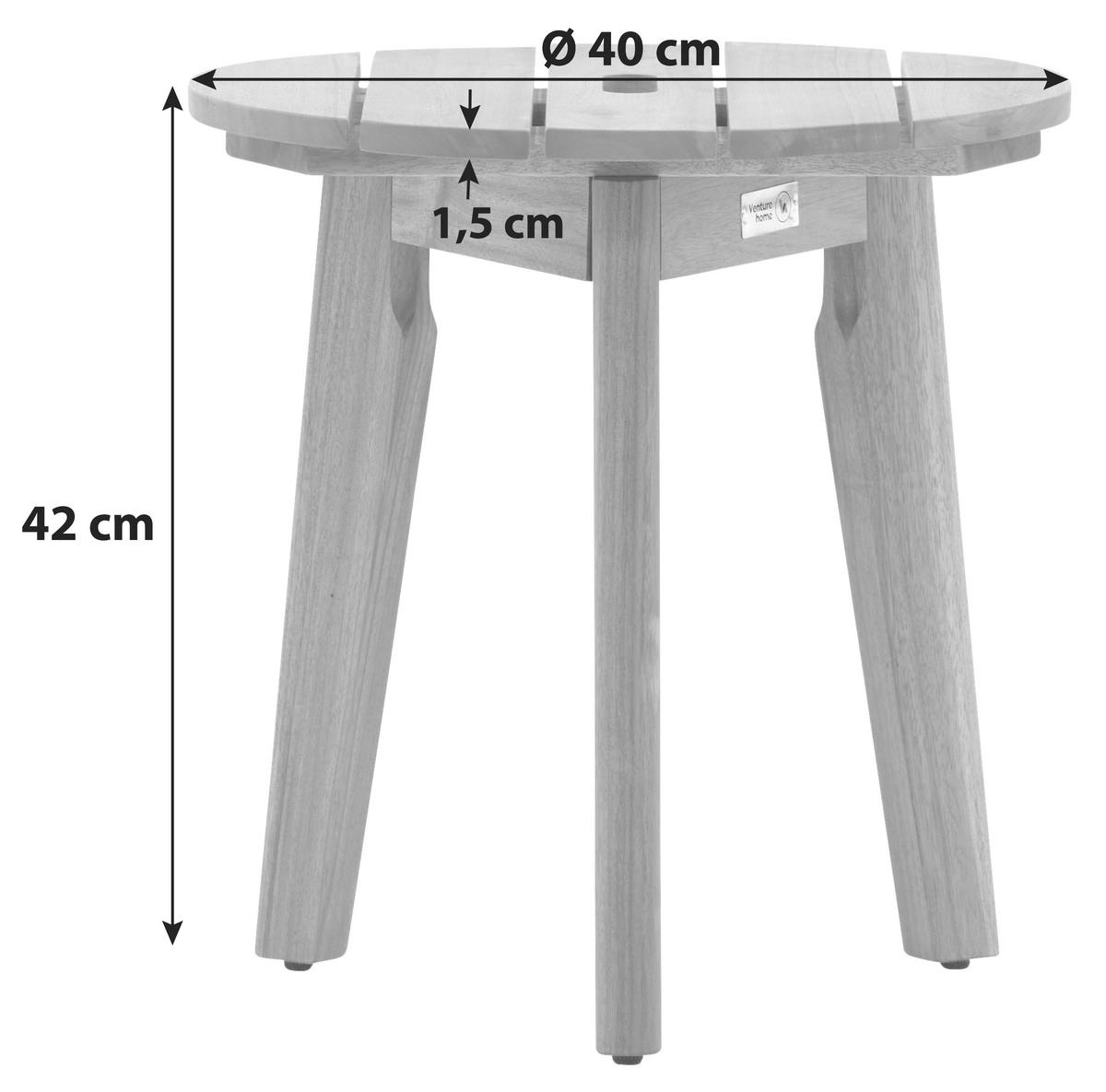 Gartenbeistelltisch Chania - Akaziefarben, KONVENTIONELL, Holz (40/40/42cm) - Gardenson