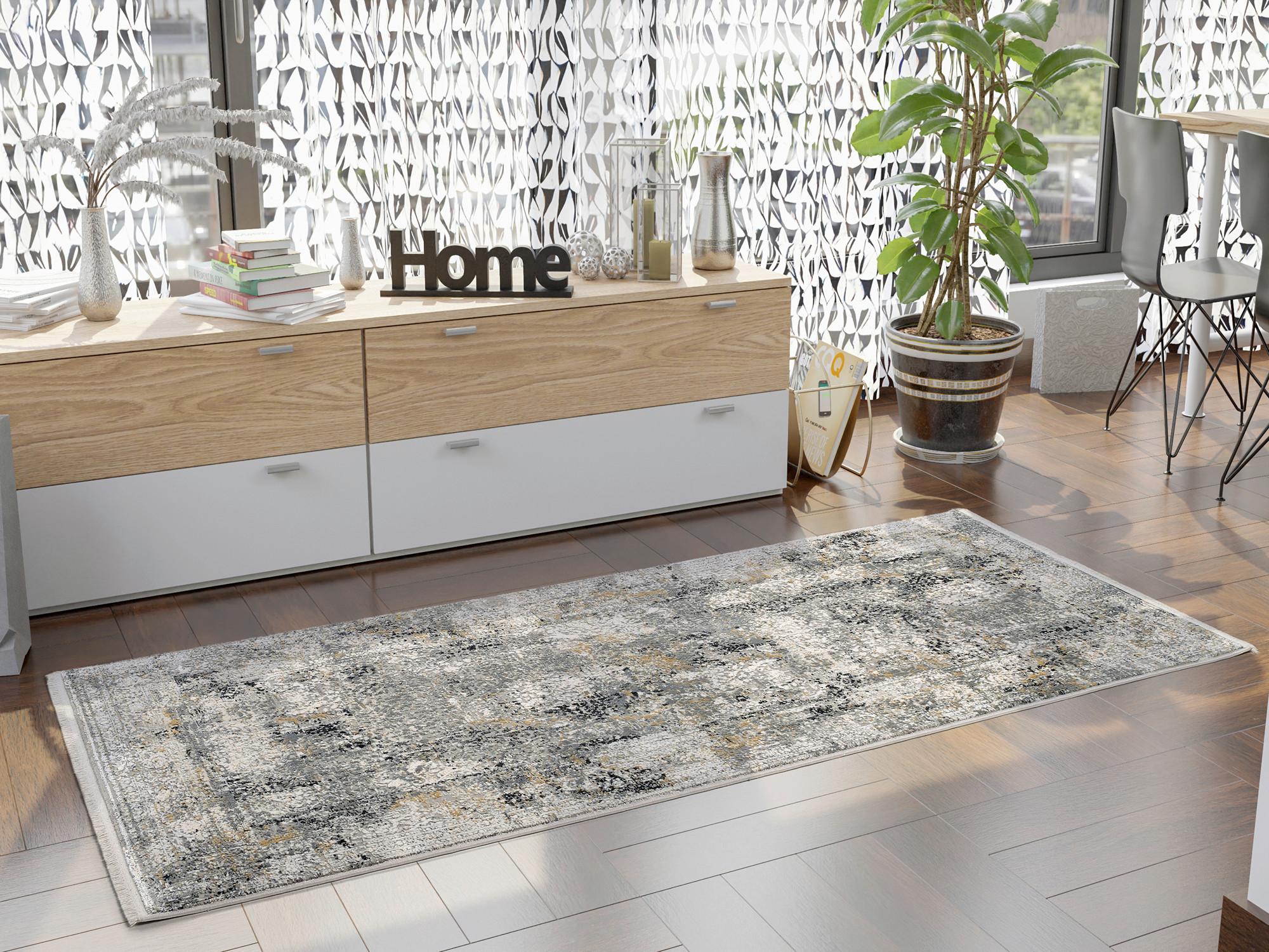 Teppich Läufer Multicolor Avignon 80x300 cm - Dunkelgrau/Hellgrau, Design, Textil (80/300cm) - Dieter Knoll