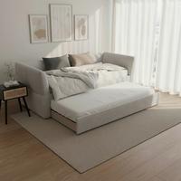 Výsuvná posteľ DREAM 180x200, svetlosivá - svetlohnedá/čierna, Modern, drevo/textil (90/200cm) - Bessagi Home