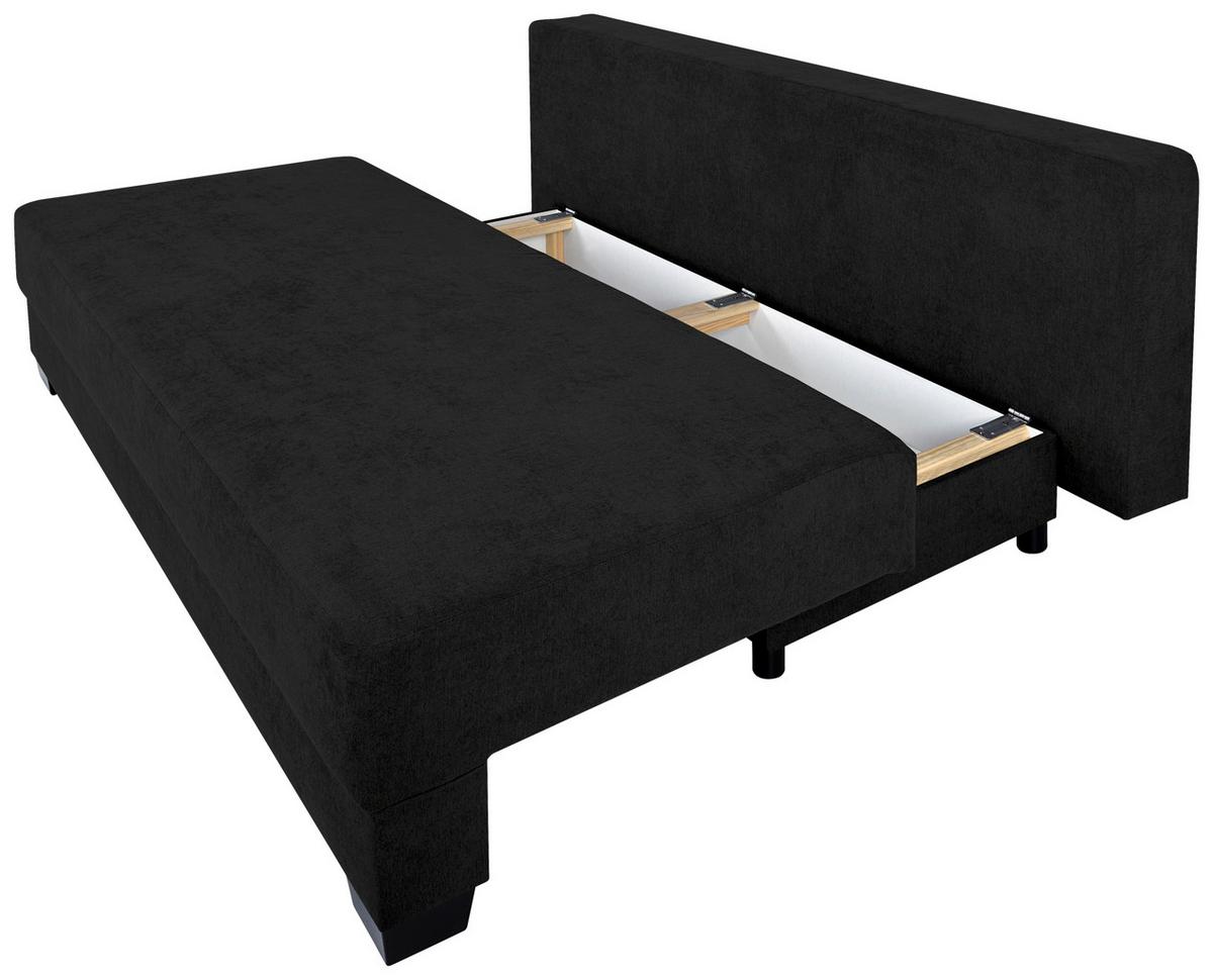 Sofa Mia mit Schlaffunktion Schwarz 200 cm - Schwarz/Rosa, Design, Holzwerkstoff/Textil (200/90/110cm) - P & B