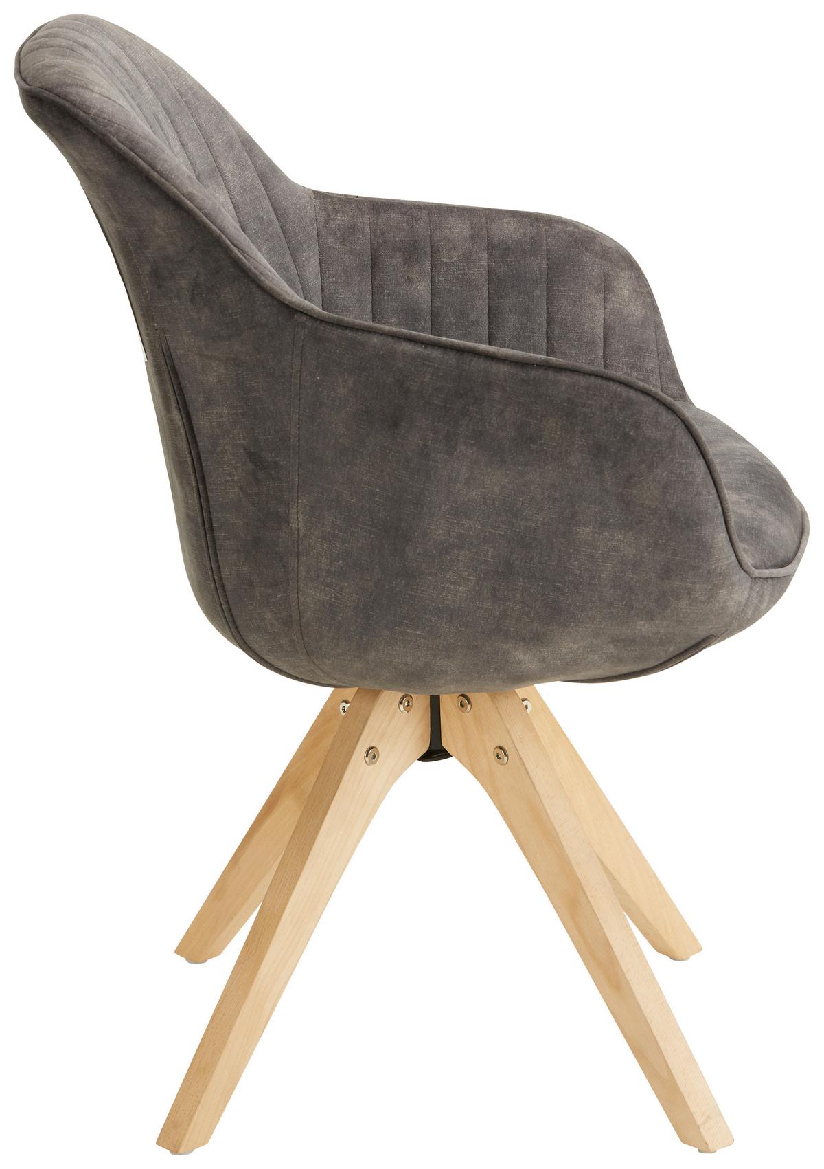ŽIDLE S PODRUČKAMI RELAX - hnědá/šedavě hnědá, Moderní, dřevo/textil (60/61/82cm) - Mömax