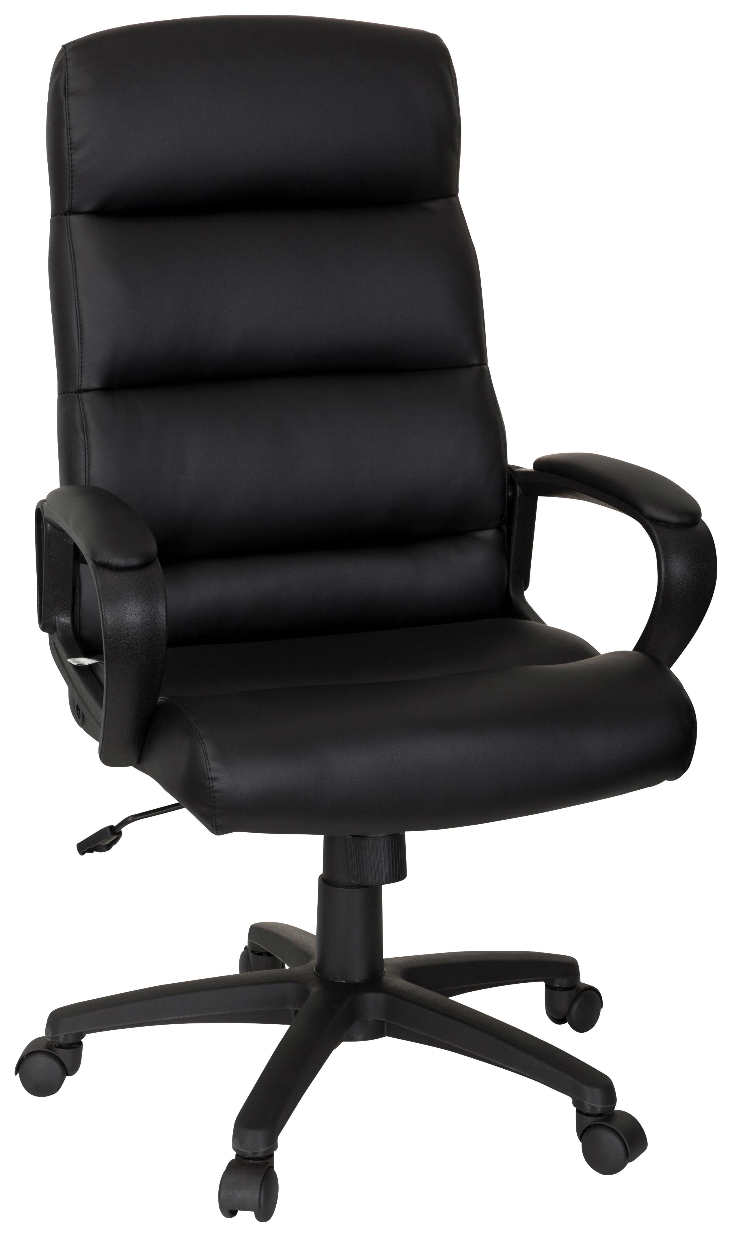 Chefsessel Futura 100 Lederlook Schwarz Bis 110kg - Schwarz, MODERN, Kunststoff/Textil (61/119/65cm) - MID.YOU