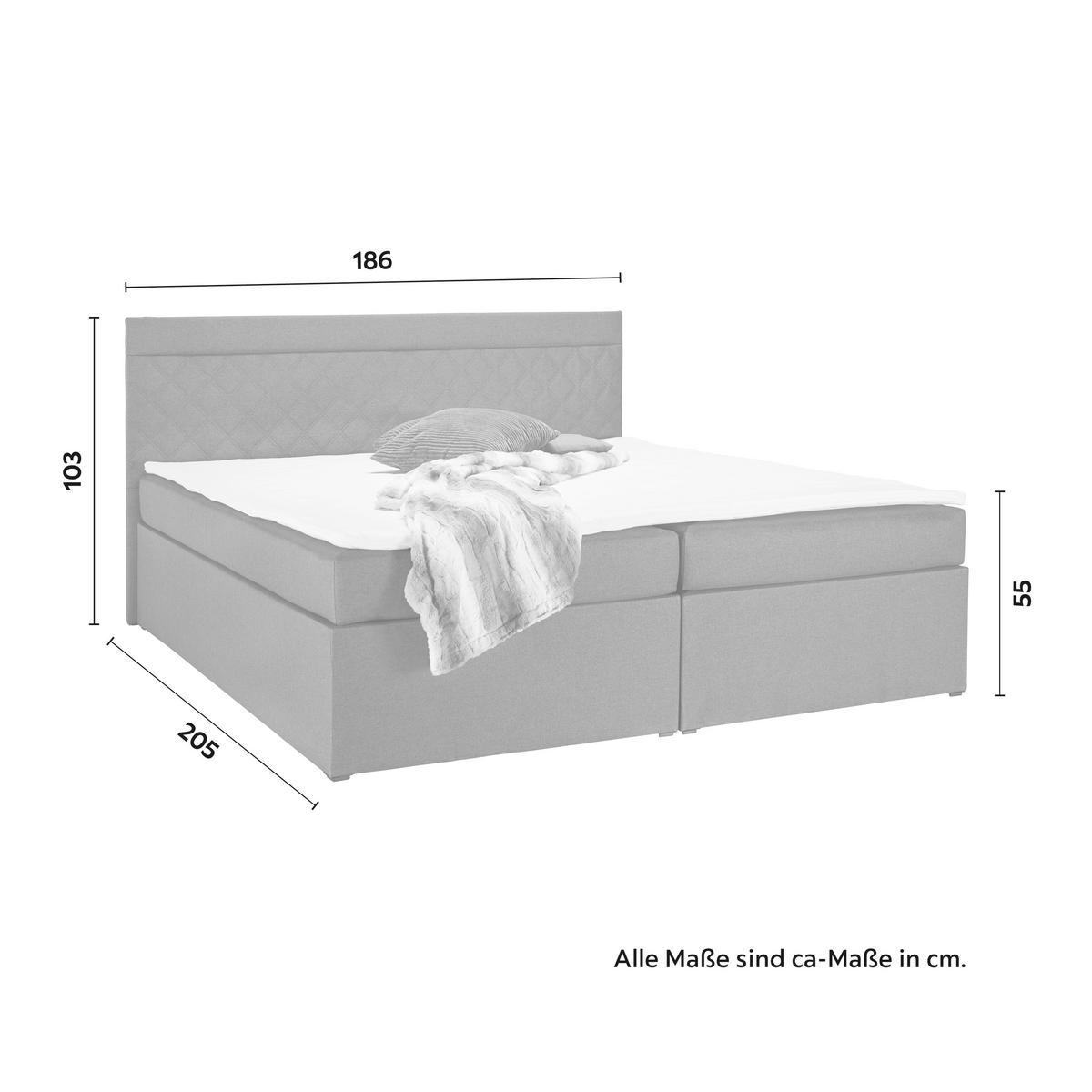 Boxspring postel s topperem Rosa, 180x200, antracitová - černá/tmavě šedá, Moderní, dřevo/kompozitní dřevo (180/200cm) - Bessagi Home