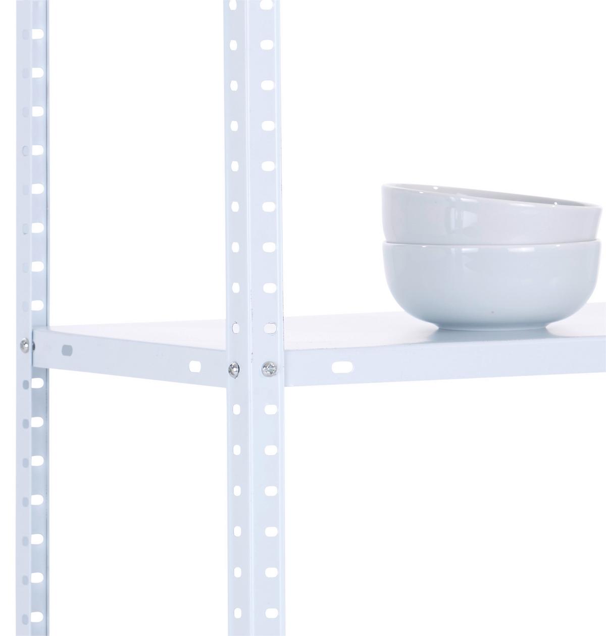 Schraubregal Stahl 75x150x30 Cm 40kg/boden - Weiß, MODERN, Metall (75/150/30cm) - Homezone