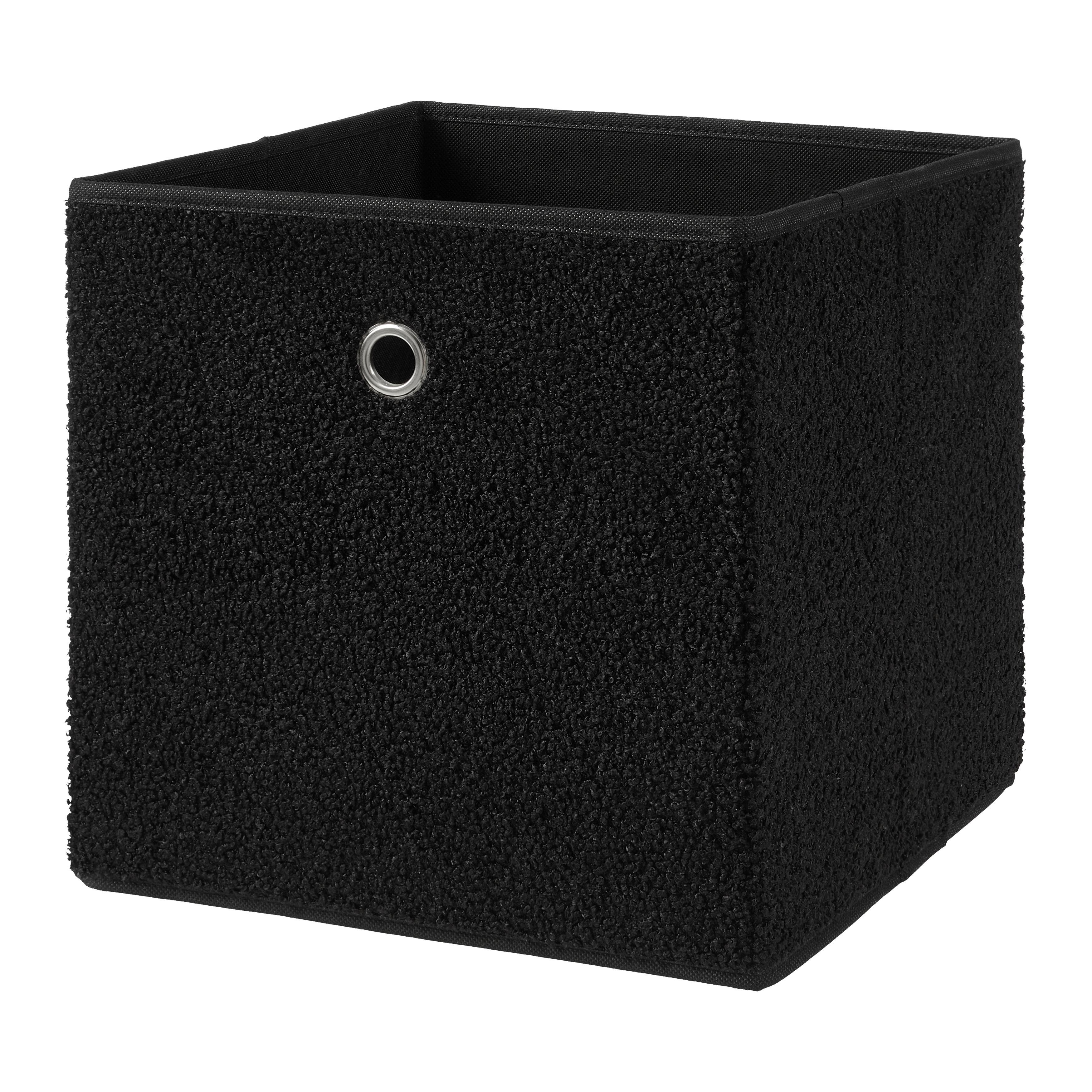 Skládací krabice TEDDY -EXT- - černá, Moderní, textil/papír (30/30/30cm) - Modern Living