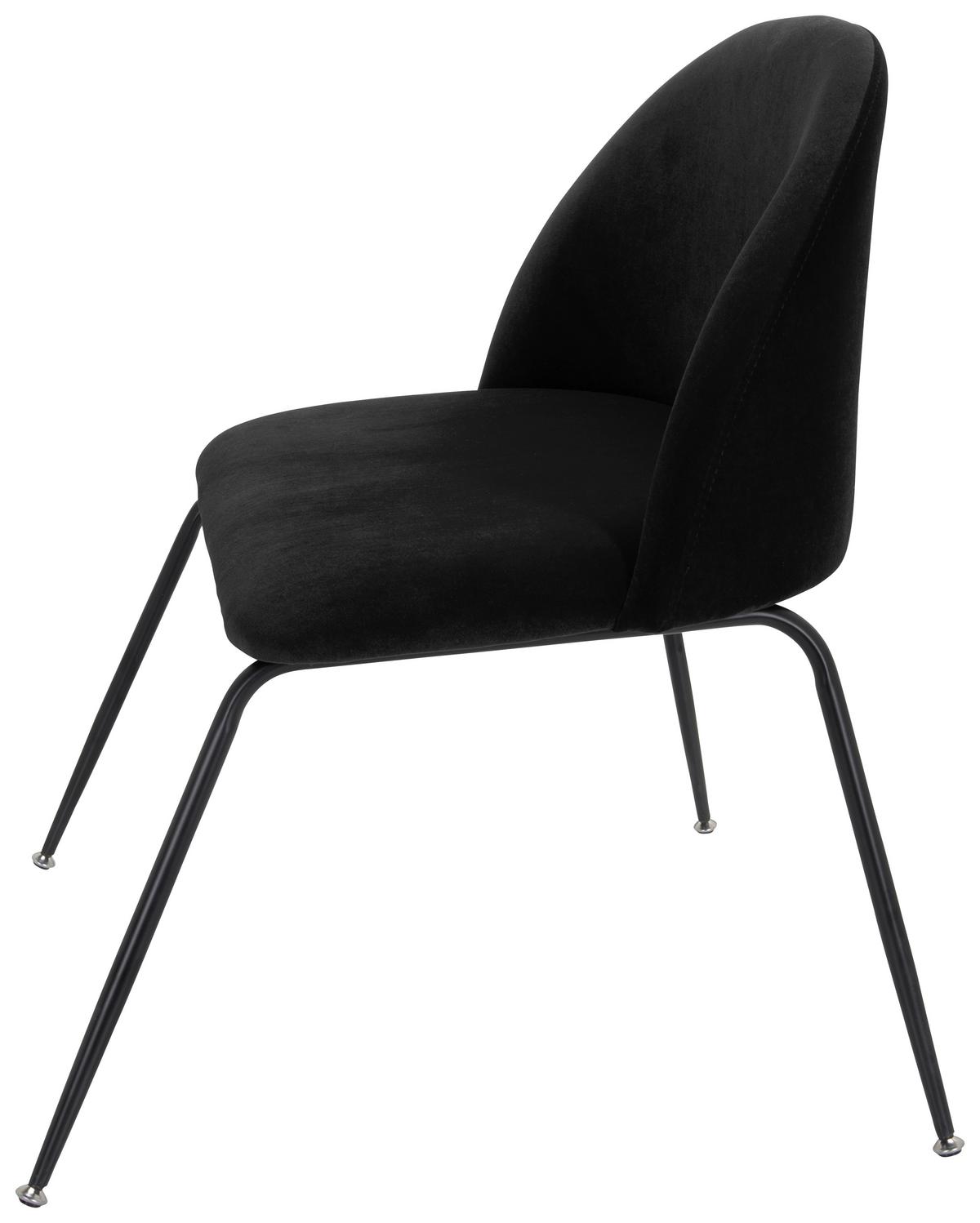 Besucherstuhl Velvo Samt Schwarz Bis 120 Kg - Schwarz, Basics, Textil/Metall (72/80/65cm) - MID.YOU