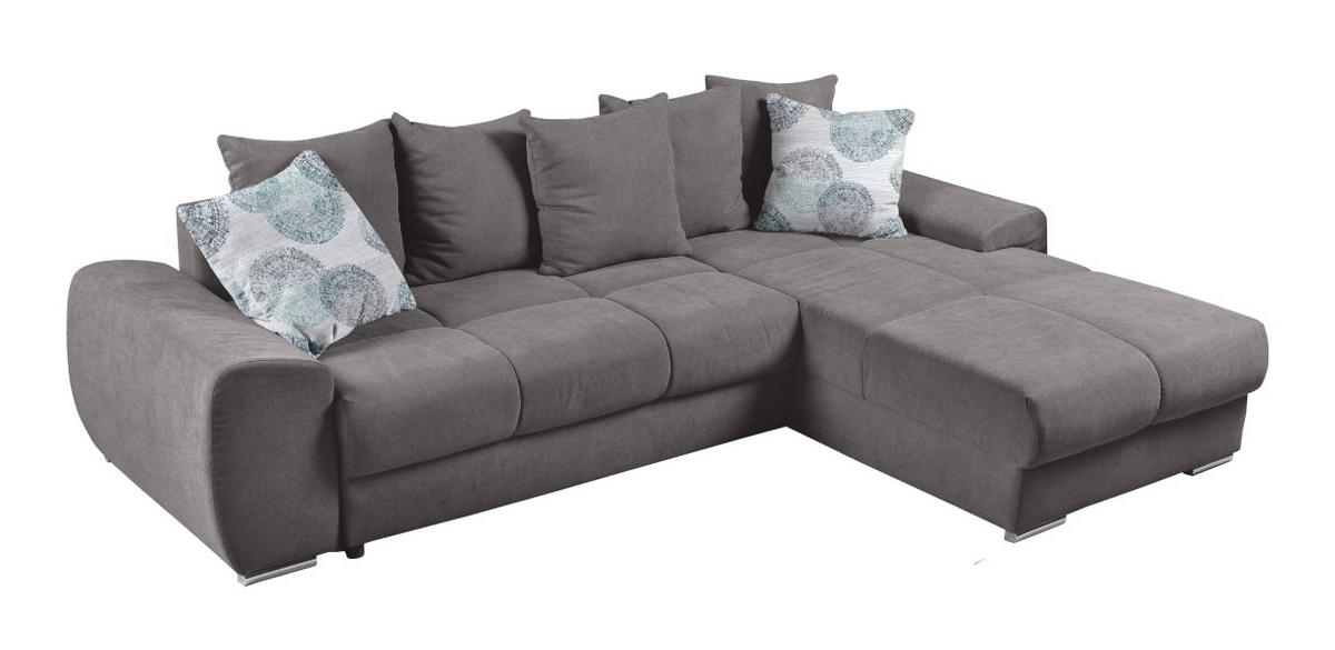 Rohová sedačka CHICAGO, oboustranná, šedá - šedá/barvy stříbra, Moderní, textil/plast (270/80/185cm)