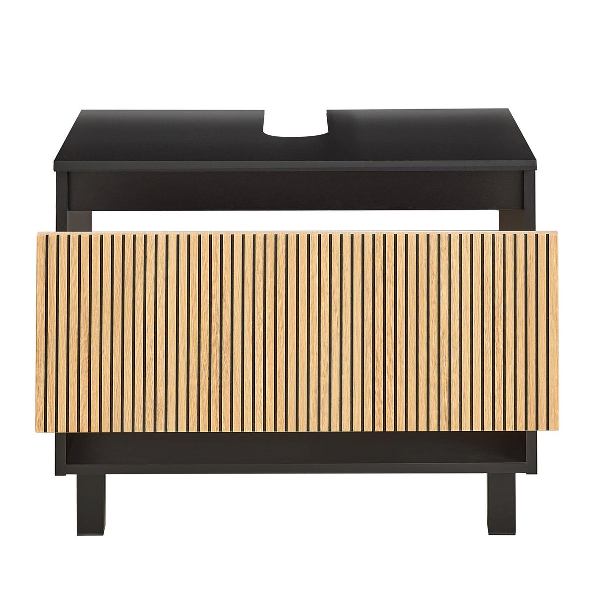 Skrinka pod umývadlo VENEZIA - čierna/farba duba, Lifestyle, kompozitné drevo (70/60/45cm) - Mömax