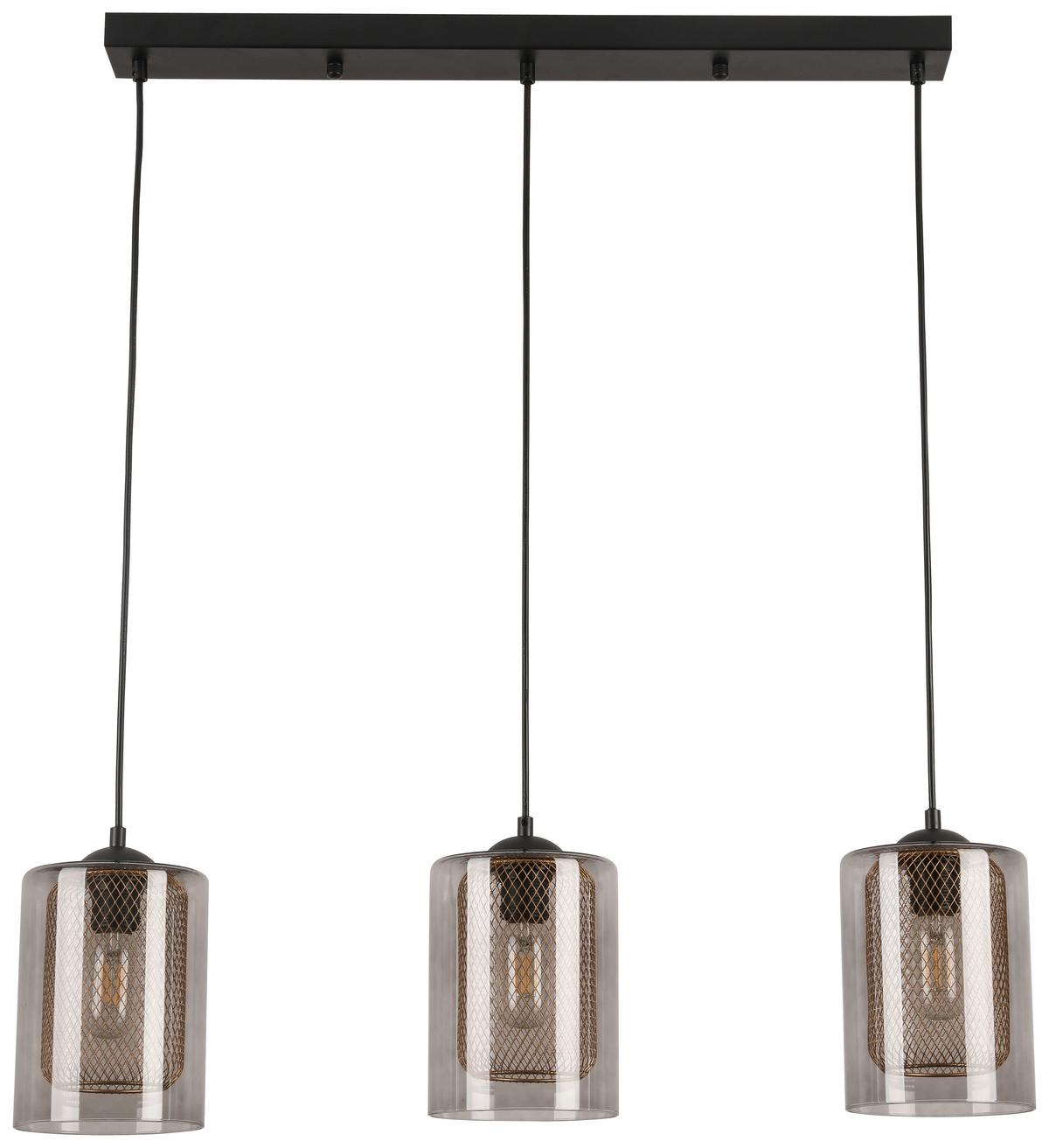 Závesné svietidlo JIRMI - čierna/zlatá, Modern, kov/sklo (81/15,5/120cm) - Premium Living