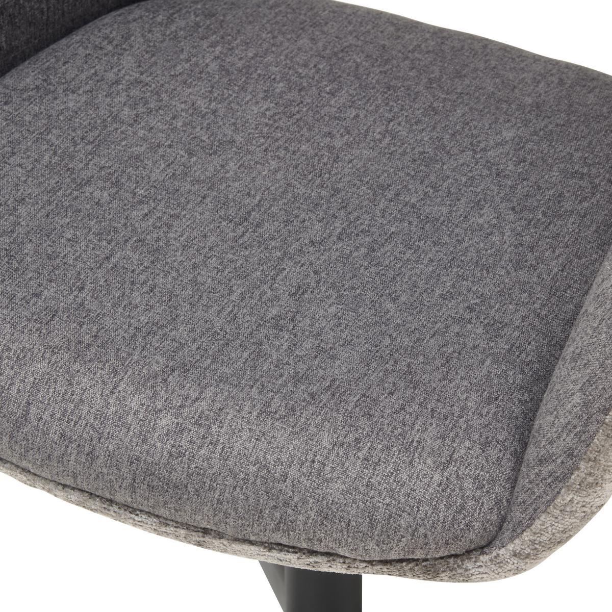 Armlehnstuhl Kaan Chenille Grau, B: 61 Cm - Schwarz/Grau, KONVENTIONELL, Textil/Metall (61/85/63cm) - MID.YOU