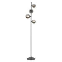Stojacia lampa LISIB, V:140cm - čierna/chrómová, Romantik / Landhaus, kov/sklo (27/140cm) - Mömax