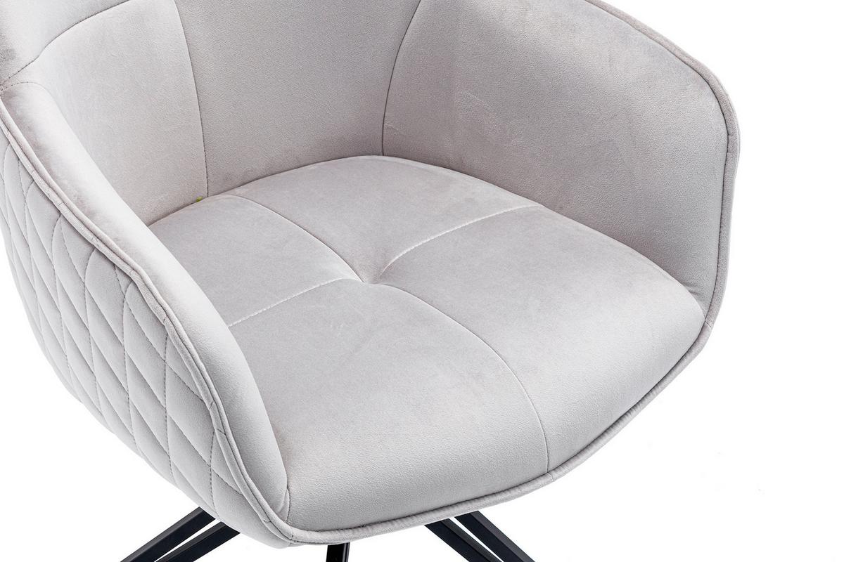 Armlehnstuhl Hellgrau B: 59 Cm - Hellgrau/Schwarz, MODERN, Textil/Metall (59/83/60cm) - Livetastic