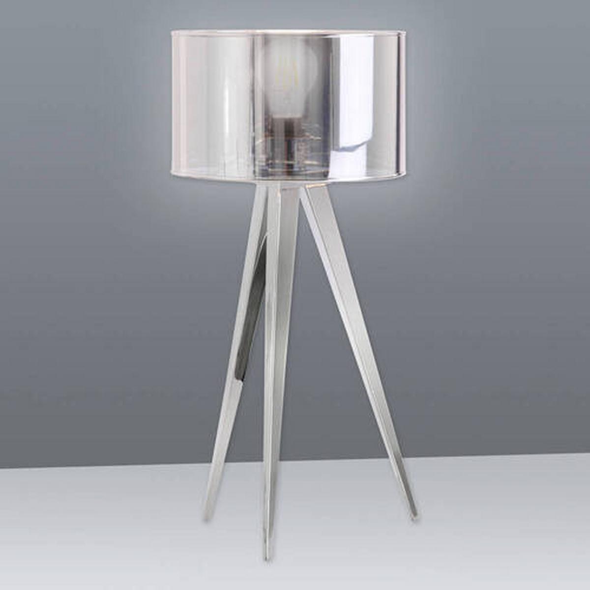 Tischlampe Tripod Chromfarben mit Kippschalter - Chromfarben, Basics, Kunststoff/Metall (28/61,5cm) - Näve