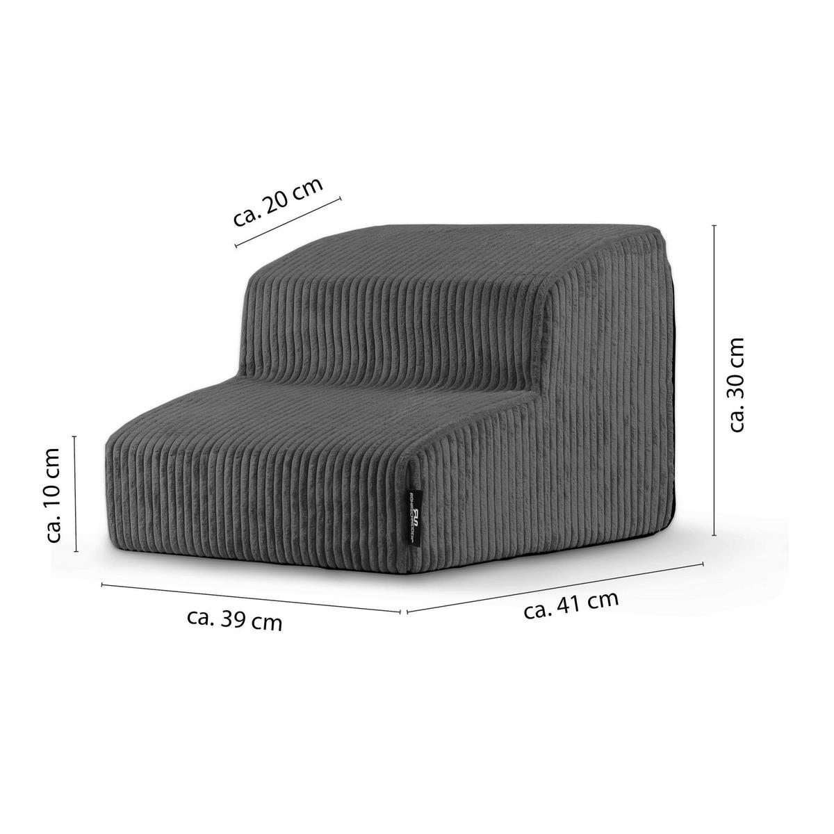 TIERTREPPE HUNDETREPPE GRAU - Dunkelgrau, Basics, Kunststoff/Textil (39/41/30cm)