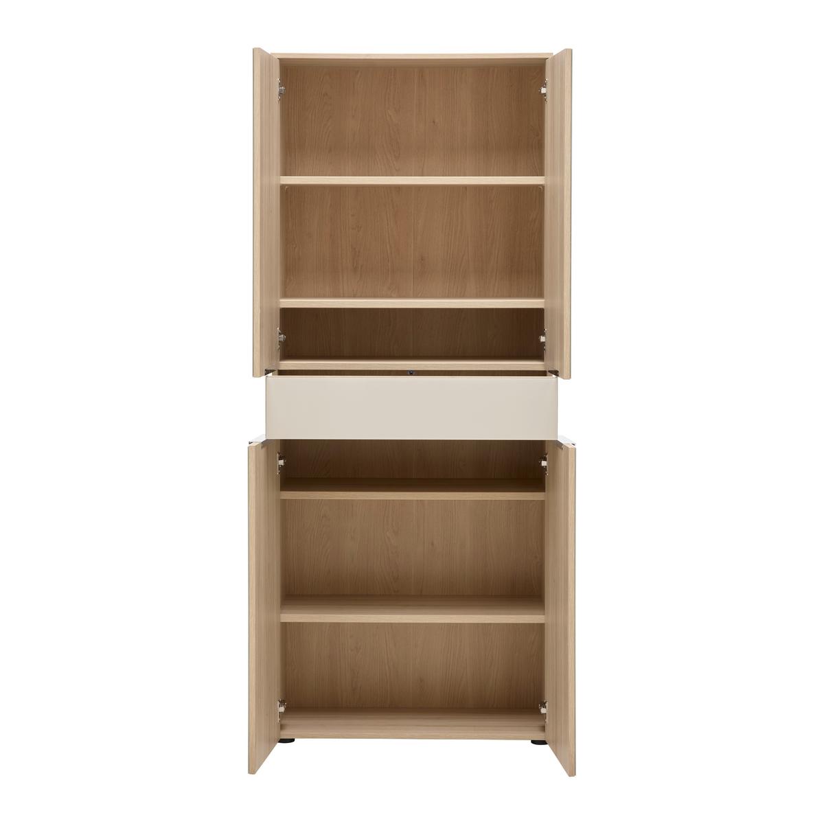 SYSTÉM SKRÍŇ SIENA - kašmírová/farba duba, Modern, kov/kompozitné drevo (80/198/38cm) - Mömax
