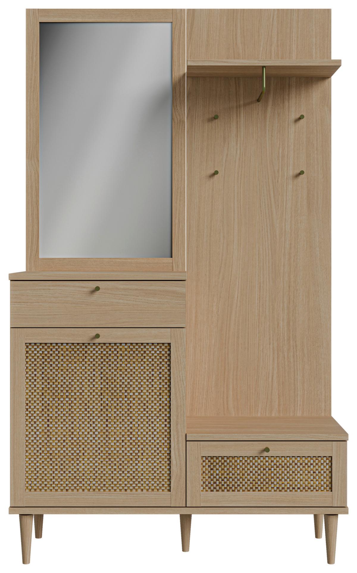 Predsieňový nábytok Calasetta, farby duba, š: 115cm - farba duba, Natur, kompozitné drevo (115,1/198/41,4cm)
