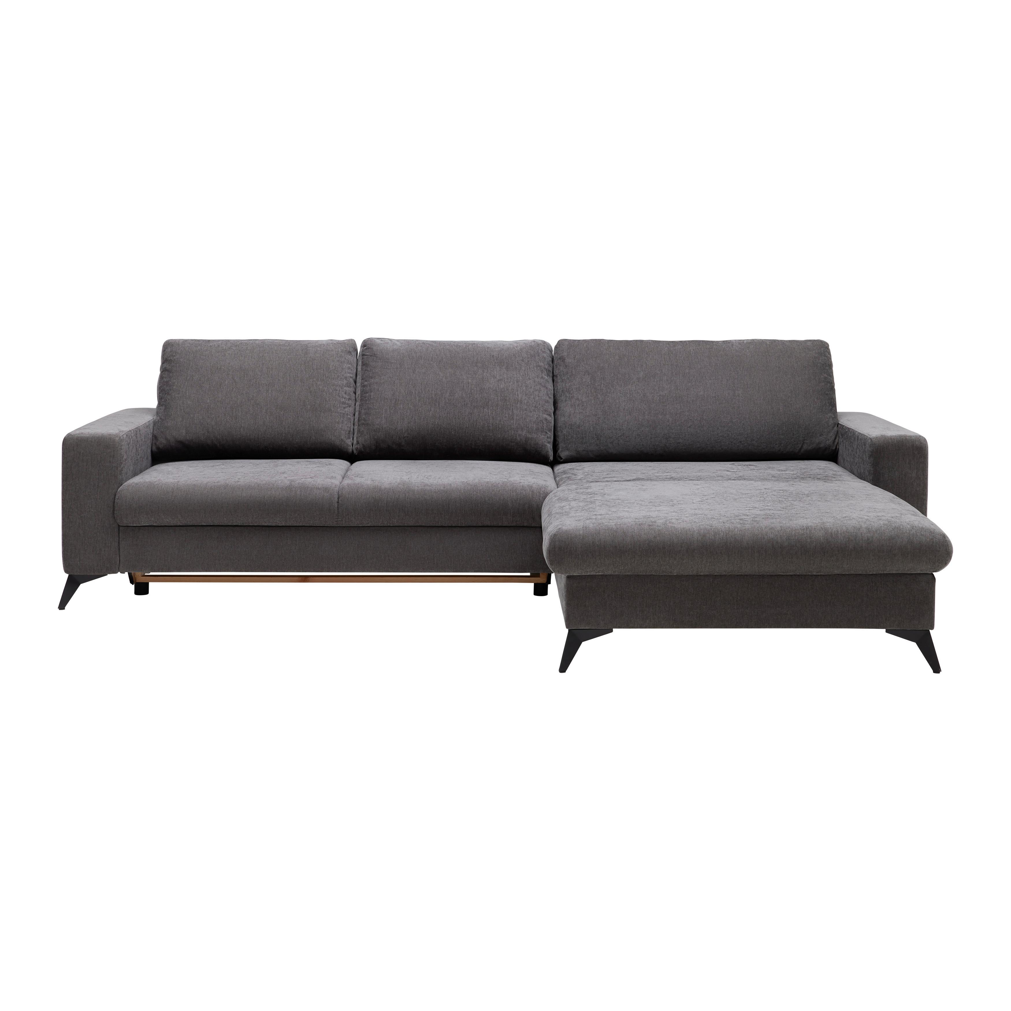 Sedací souprava SUNNY, oboustranná, šedá - šedá, Moderní, textil (290/178cm) - Mömax