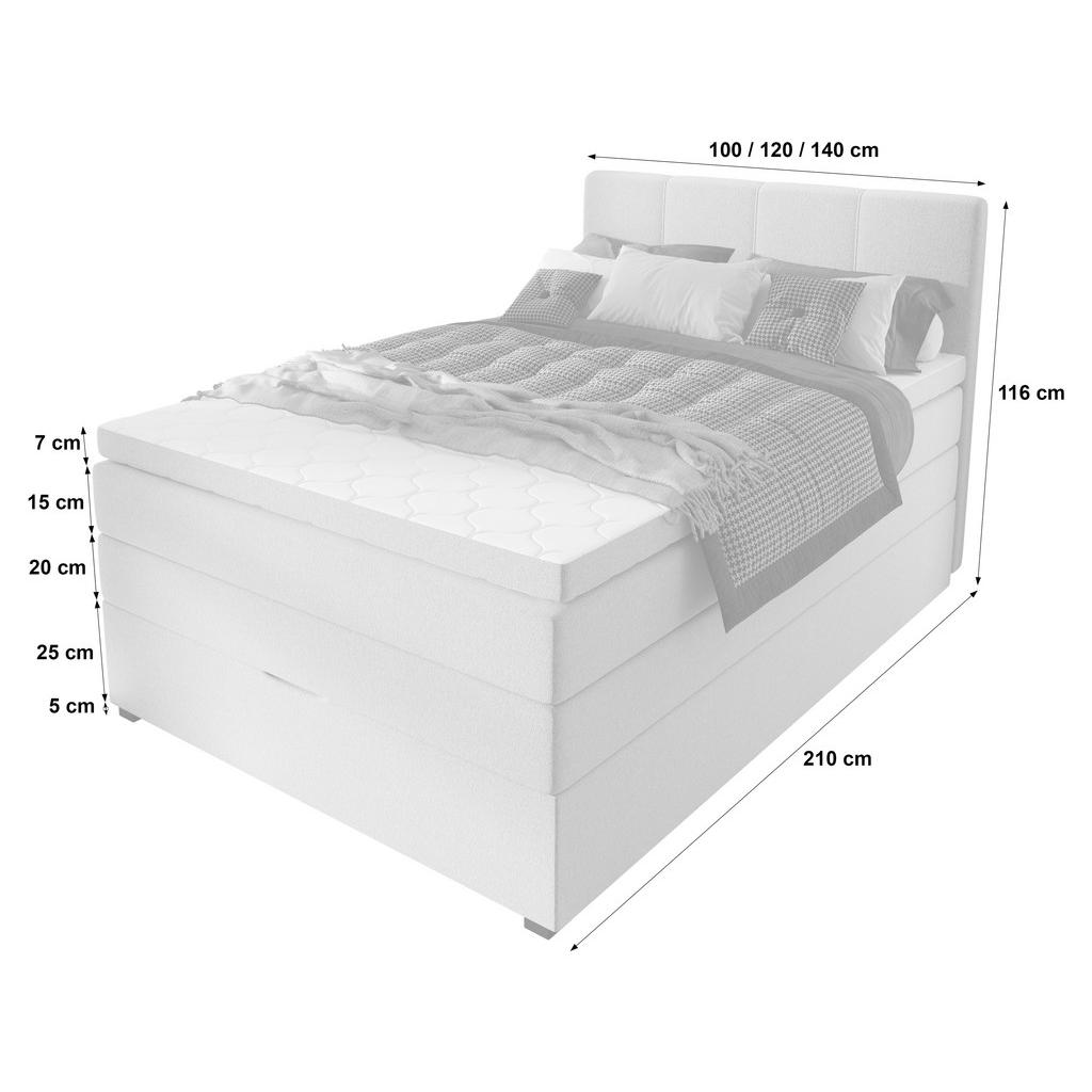 Boxspringbett mit Topper & Bettkasten 140x200 Lauro