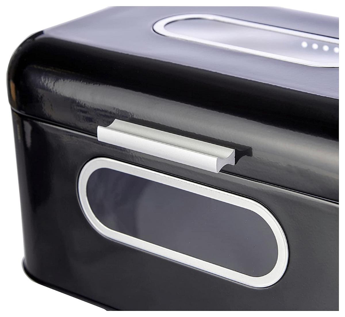 Brotkasten Echtwerk Brotkasten - Schwarz, Design, Metall (30/20/16,5cm) - Echtwerk