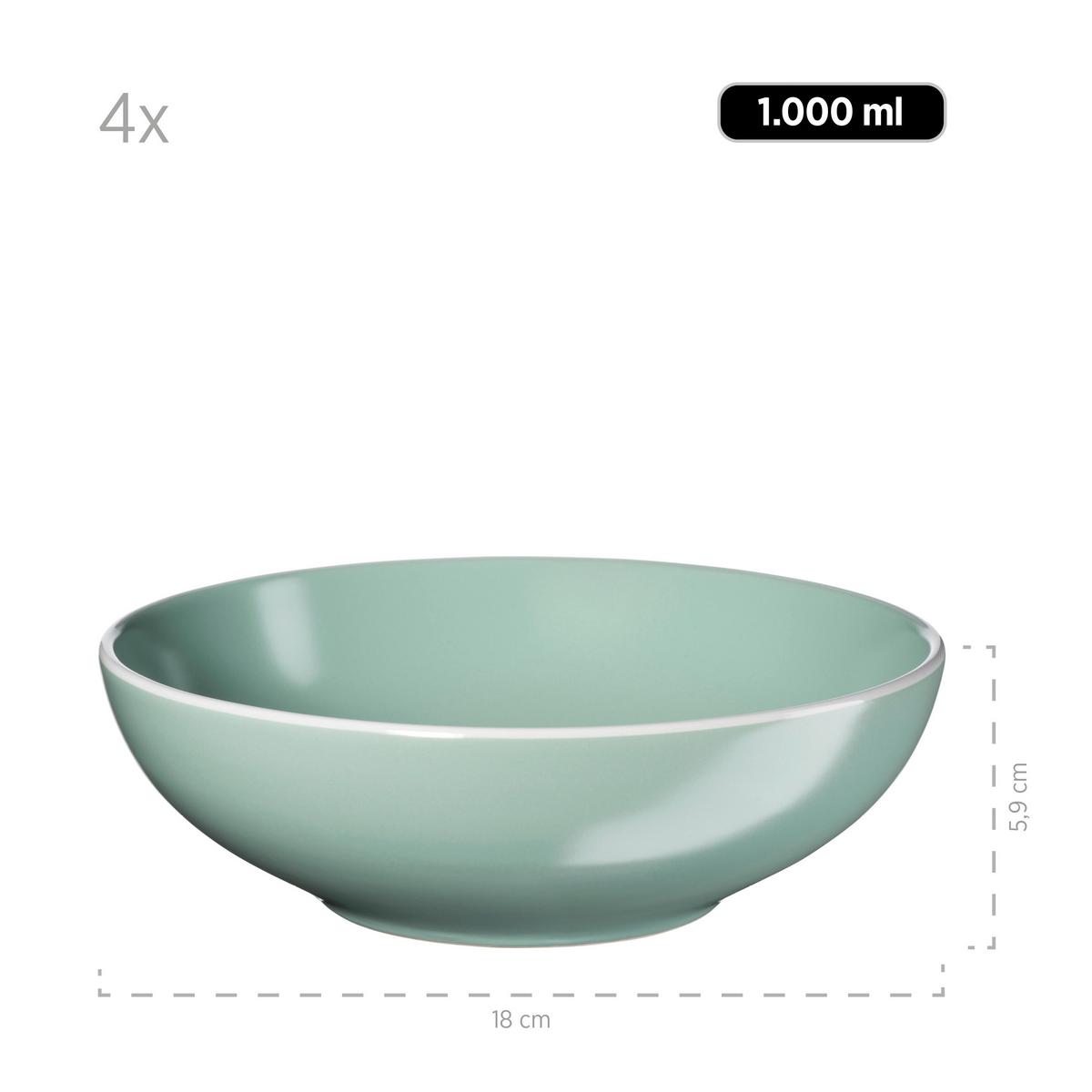 Kombiservice Elissa 6 Personen Geschirr Set - Grün, Basics, Keramik (46,5/33/32cm) - Mäser