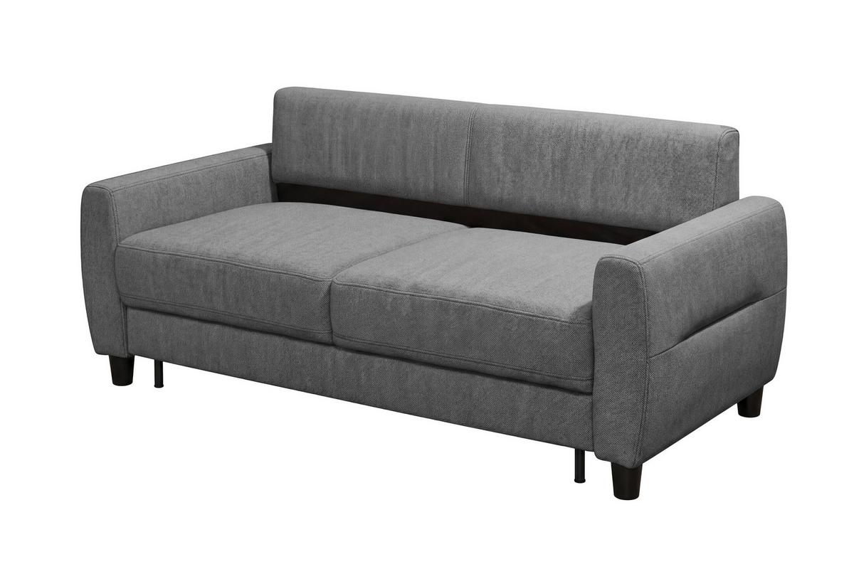Schlafsofa Rio Elaris B: 192cm - Schwarz/Graphitfarben, MODERN, Textil (192/83/99cm) - MID.YOU