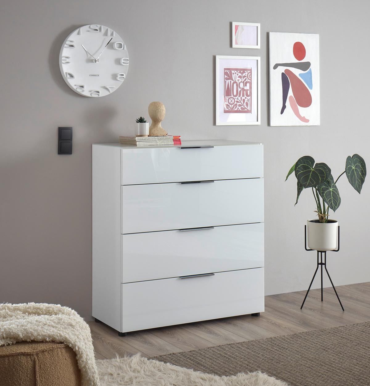 KOMODA SIENA -EXKLUSIV- - čierna/biela, Modern, kov/kompozitné drevo (90/99/40cm) - Mömax