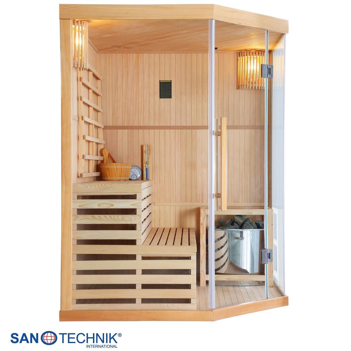 Finnische Sauna Tallinn int. Steuerung, 6-KW-Ofen - Basics, Holz (150/200/150cm)