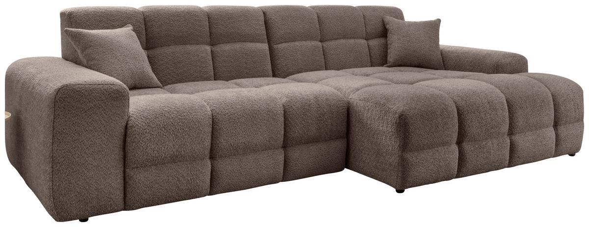 Ecksofa Bosco, Taupe S: 301x152 cm - Taupe/Schwarz, MODERN, Textil (301/152cm) - Livetastic