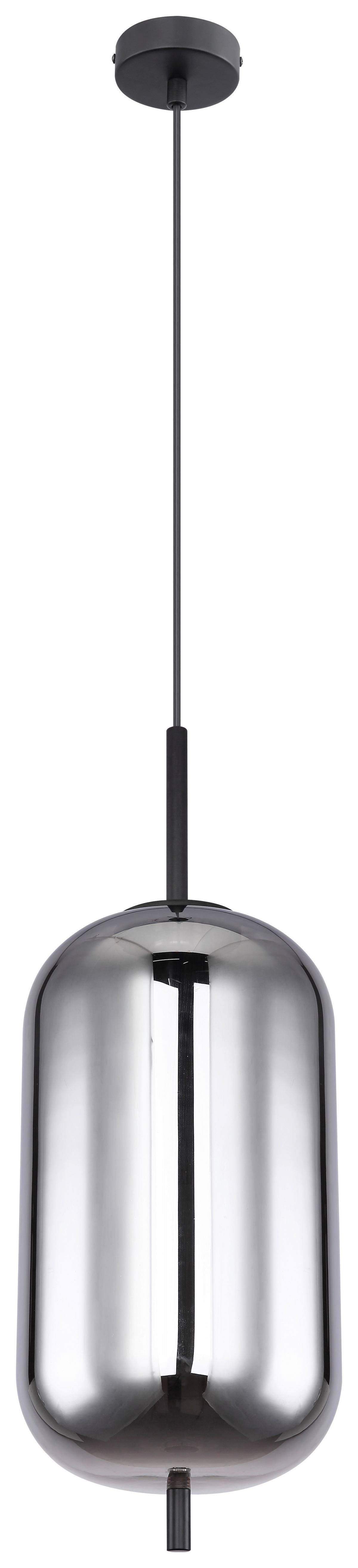 Hängeleuchte Blacky Ø 22 Cm 1-Flammig - Schwarz, Design, Glas/Metall (22/120cm) - Globo