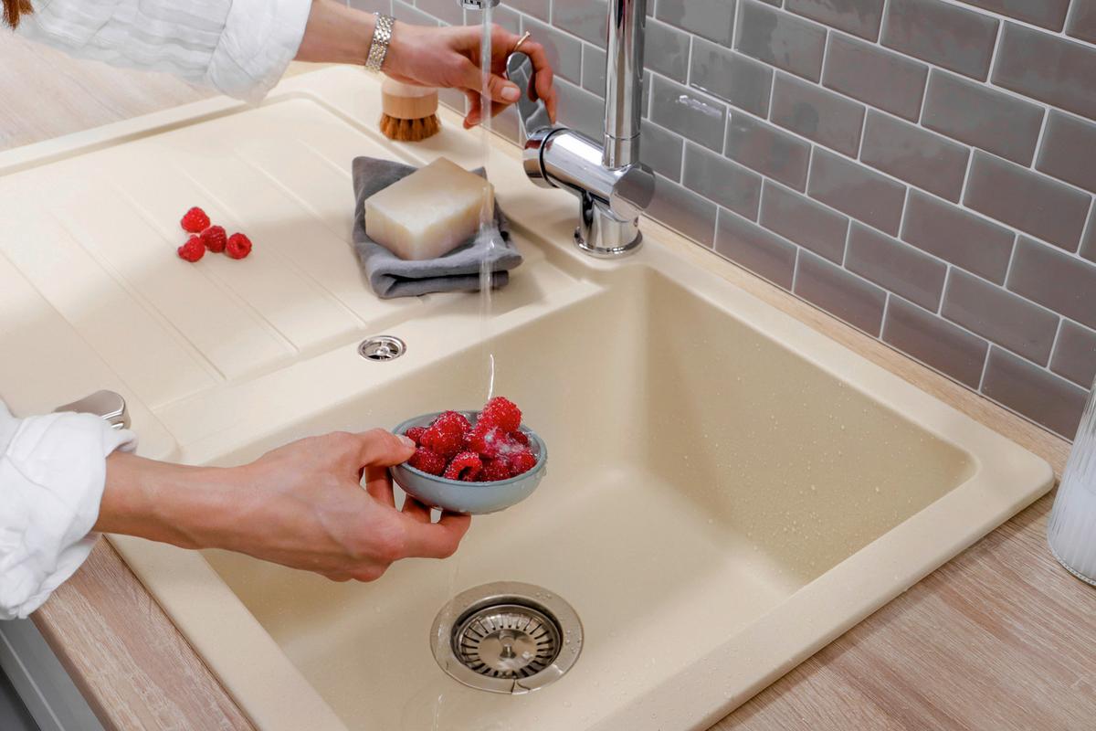Spüle Austin Creme B: 86 cm - Creme, Design, Stein (86/21/50cm) - Respekta