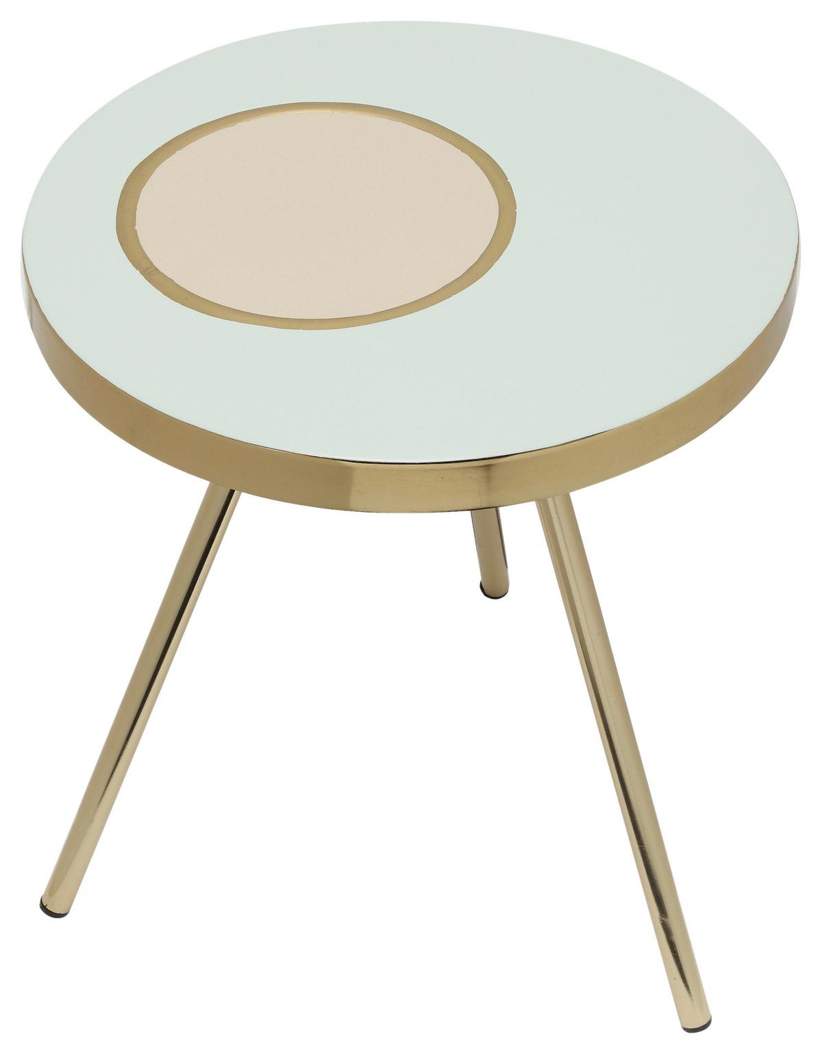 Príručný stolík zlatá/mätovozelená - zlatá/mätovozelená, Design, kov (41/41/47cm) - MID.YOU