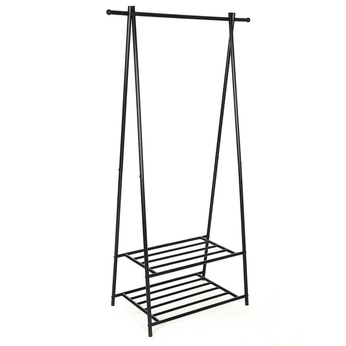 Kleiderständer Schwarz B: 64 cm - Schwarz, Basics, Kunststoff/Metall (64/155/41cm)