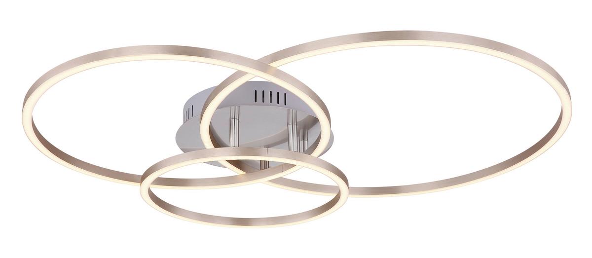 Led Mennyezeti Lámpa 67220-40r  Munni - opál/nikkelszínű, Design, műanyag/fém (68/55/10cm) - Globo