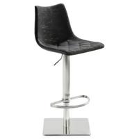 Barhocker höhenverstellbar und drehbar My Tobi Schwarz - Edelstahlfarben/Schwarz, KONVENTIONELL, Holz/Textil (43/85-110/50cm) - Livetastic