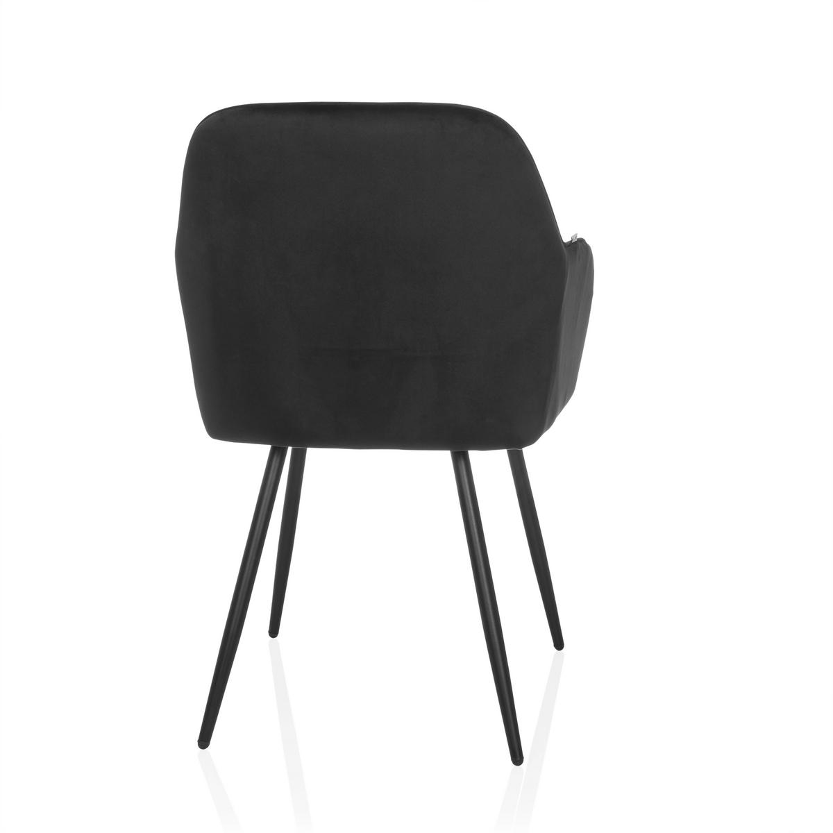 Armlehnstuhl Charvelle Schwarz B: 55 Cm - Schwarz, MODERN, Textil/Metall (55/86/58cm) - MID.YOU
