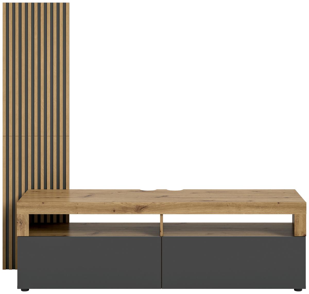 NÍZKA KOMODA OKAI - antracitová, Konventionell, kompozitné drevo/plast (160/90/45cm) - MID.YOU