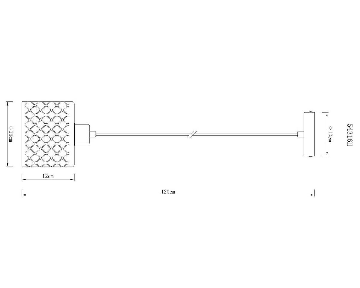 HÄNGELEUCHTE Exkl. 1xE27 40W - Klar/Chromfarben, Basics, Glas/Kunststoff (15/120cm) - Globo