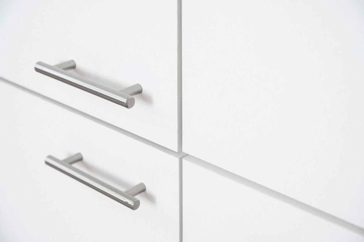 Küchenzeile mit Geräten 210 cm Weiß/Nuss Dekor - Nussbaumfarben/Weiß, KONVENTIONELL, Holzwerkstoff (210cm) - Respekta