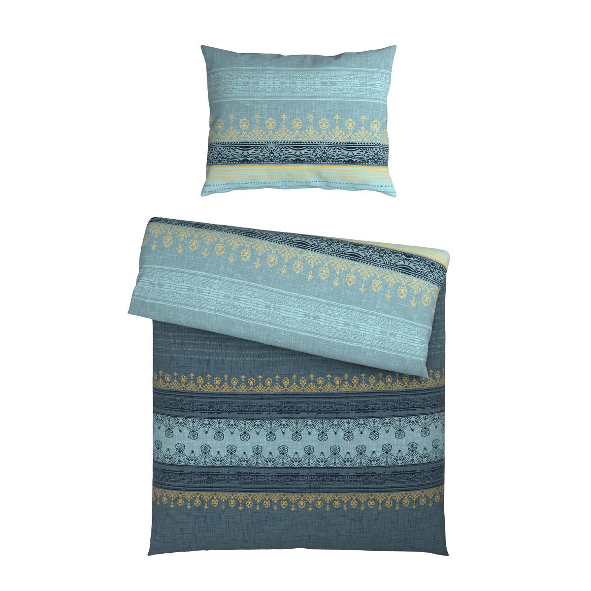 BETTWÄSCHE TIFFANY - Blau/Gelb, MODERN, Textil - Luca Bessoni