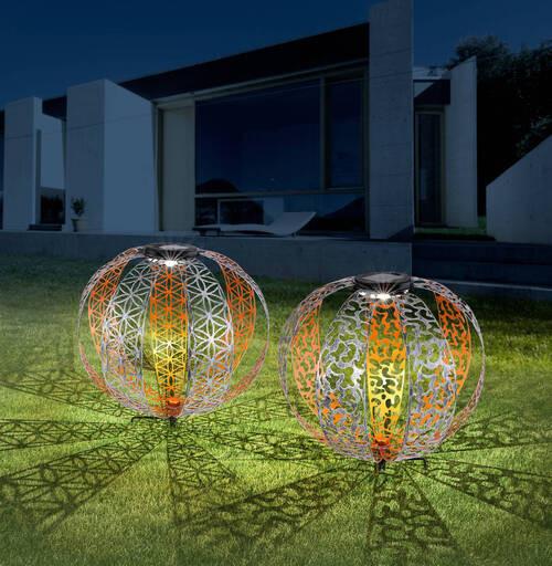Solar-hängeleuchte Gold/ Silberfarben/schwarz H: 41 Cm - Silberfarben/Goldfarben, Design, Metall (30/41,0cm) - Globo