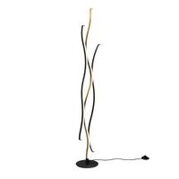 LED-Stehleuchte Blaze Schwarz/Messingfarben - Messingfarben/Schwarz, Design, Metall (20,5/138cm) - Trio Leuchten