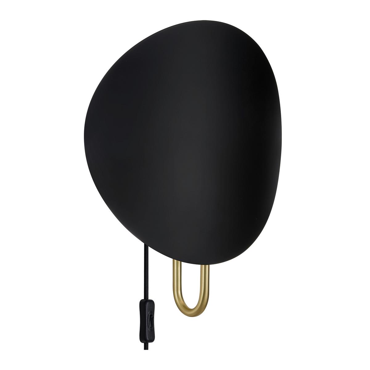 Wandleuchte Spargo Schwarz Messingfarben - Messingfarben/Schwarz, Design, Metall (32/39,3cm) - Nordlux