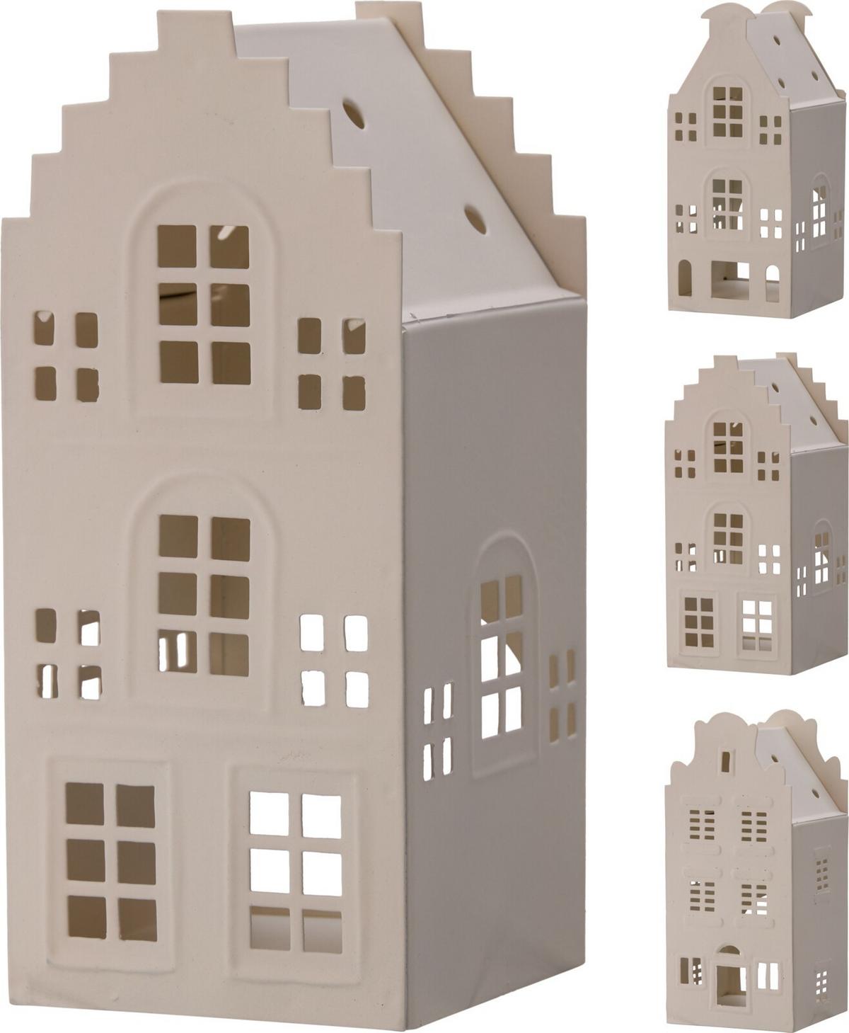 Dekor Ház Ben - fehér, fém (7,5/7,5/17,5cm)