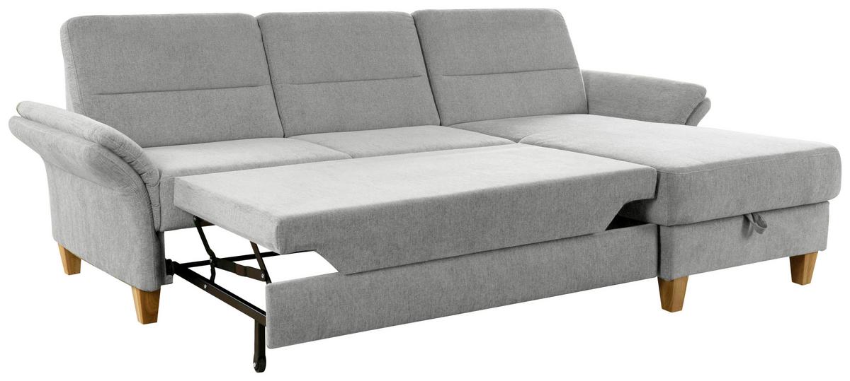 Ecksofa Westerland hellgrau Schlaffunktion, 252x162 cm - Eichefarben/Hellgrau, KONVENTIONELL, Textil (252/162cm) - Sit & More